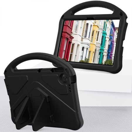Puzdro FunColor na Lenovo Tab 10.1 2025, čierne - ochranné so stojanom, prístup k portom a tlačidlám