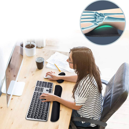 Zestaw ergonomicznych żelowych podkładek pod mysz nadgarstek 3 szt, czarne