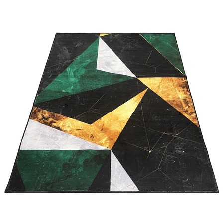 Dywan NOVO Strado nowoczesny do salonu marmurowy wzór velvet Zielony Marmur 200x200