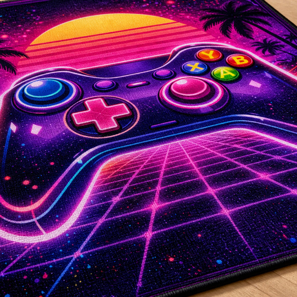 Dywan gamingowy dla gracza mata pod fotel antypoślizgowy Retro Pad