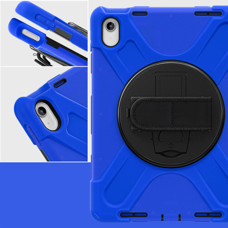 Etui Shockproof z uchwytem do Apple iPad 10.9 2022 / 11 A16 2025 / Apple iPad 10.9 / Apple iPad 11, niebieskie - ochronne