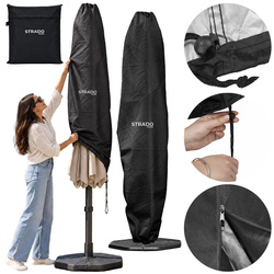 Pokrowiec na parasol ogrodowy 265x70 cm wodoodporny czarny