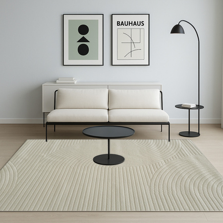 Dywan 160x230 do salonu pętelkowy duży japandi nowoczesny ciężki gruby POLO, szary