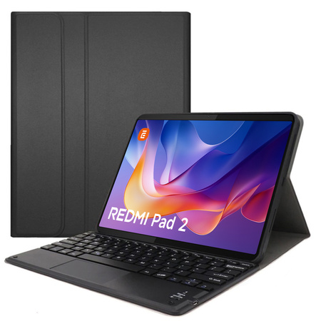 Puzdro s klávesnicou Bluetooth na Redmi Pad 2 11 2025, čierne - ochranné so stojanom, prístup k portom a tlačidlám