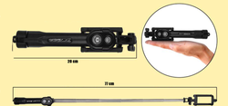 Tyč Bluetooth 2w1 Selfie Stick Statív Držiak Monopod regulácia - ľahký a praktický