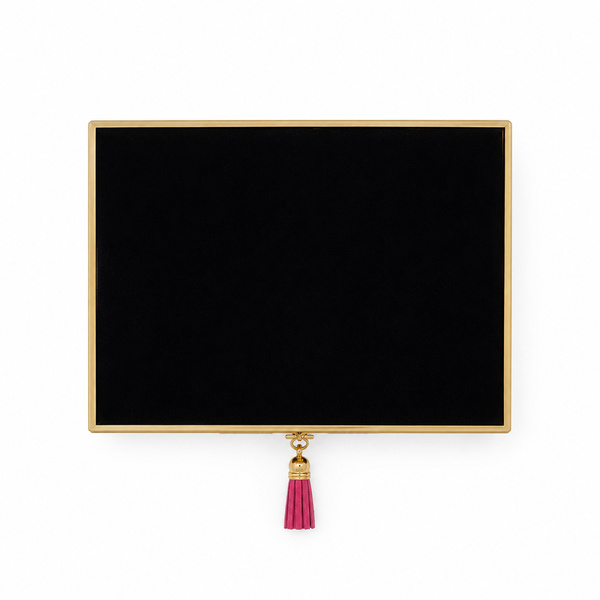 Szkatułka na biżuterię 18x13x7 cm organizer pudełko dekoracyjna pojemna welurowa czarna