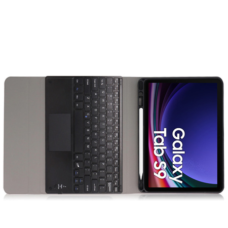 Etui z klawiaturą Bluetooth touchpad do Galaxy Tab S9 (Czarne)