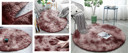 Shaggy Ombre Strado Round Carpet 80x80 OmbrePurple (Pink)