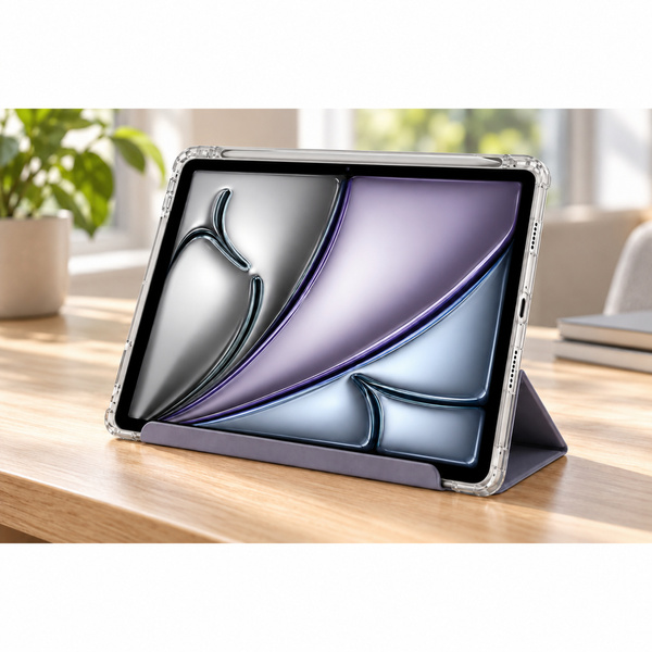 Etui Hard Crystal do Apple iPad Air 13 M4 M3 M2 2026/ 25/ 24 gen 8/ 7 z klapką - fioletowe