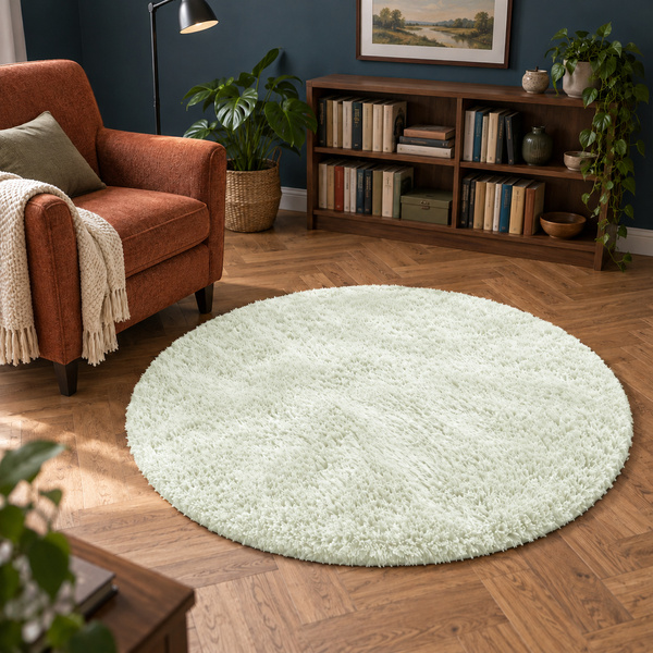Shaggy Strado 150x150 WhiteLime (White Lime) round carpet