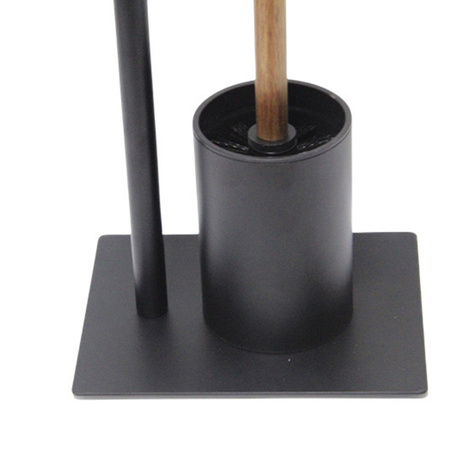Metalowy stojak na papier toaletowy Szczotka toaletowa wolnostojąca półka, czarny