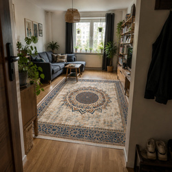 Dywan Mandala do salonu 160x220 orientalny NOVO antypoślizgowy miękki soft