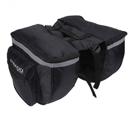 Double 25L Strado bike rack pannier bag (Black)