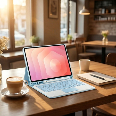 Etui i KLAWIATURA touchpad do Samsung Galaxy S11 X730 X736 uchwyt na rysik, niebieskie