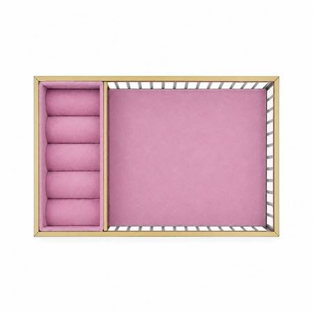 Szklana szkatułka na biżuterię 26x13x4cm 4A Pink
