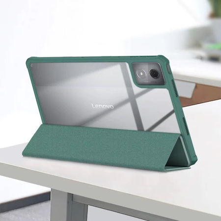 Etui z podstawką klapką Clear Pencil do Lenovo Tab K11 Plus 11.45" TB352FU, zielone