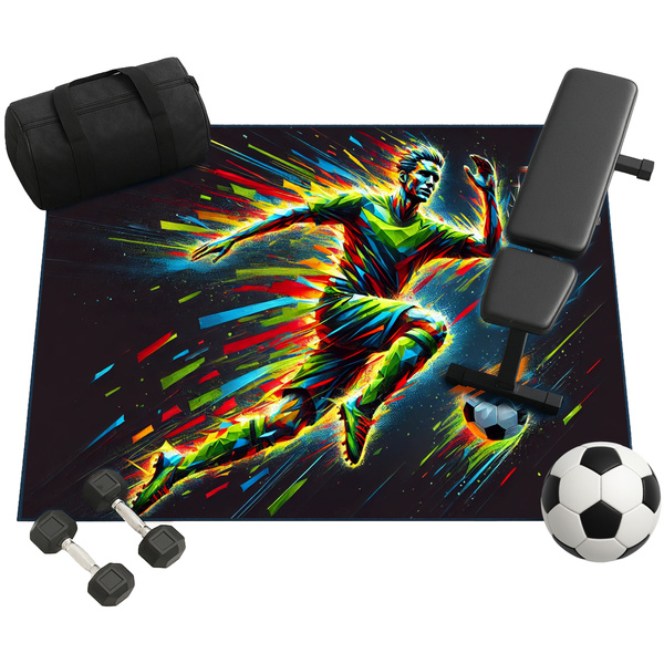 3D Strado FOOTBALL carpet 120x170 cm modern with football motif for youth and sports fan