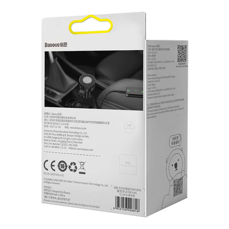 Baseus Enjoy Car Wireless MP3 Charger, Bluetooth 5.0, microSD, AUX (black)