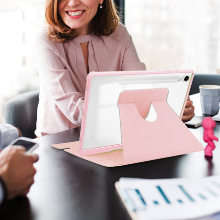 Etui 360 i KLAWIATURA do Samsung Galaxy Tab S9/ S9 FE/ S10 FE 10.9 na Rysik, różowe