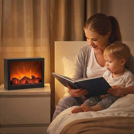 Kominek elektryczny 3D ruchome płomienie ogień wiszący stojący lampa LED