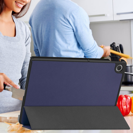 Puzdro Smart na Lenovo Tab 10.1 2025 s klapkou / Lenovo Tab, tmavomodré - ochranné so stojanom
