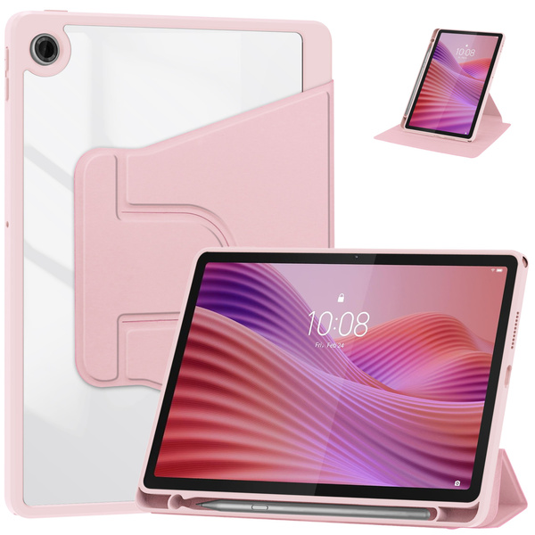 Puzdro 360 Crystal na Lenovo Tab 10.1 2025, ružové - ochranné so stojanom, prístup k portom a tlačidlám
