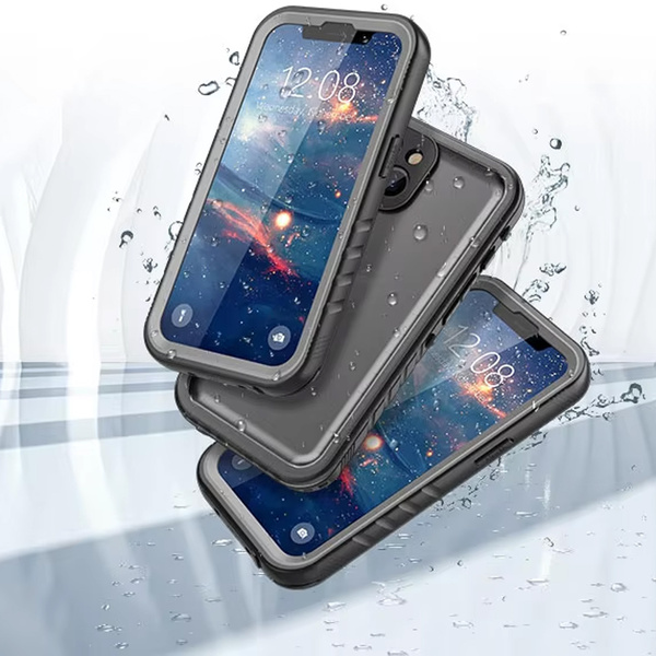 Etui wodoodporne IP68 360 do iPhone 13, czarne - ochronne z podstawką, dostęp do portów i przycisków