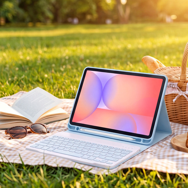 Etui z klawiaturą do Galaxy Tab S10 Lite 10.9" SM-X406 SM-X400 2025 ochronne niebieskie