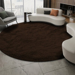 Shaggy Strado 100x100 DarkCoffee round rug (Dark brown)