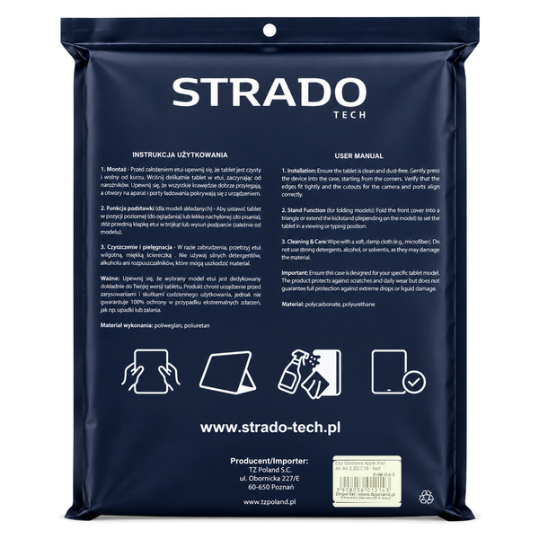 Etui obrotowe do Apple iPad Air/ Air 2 9.7" 2017/2018 gen 5/6 - czerwone