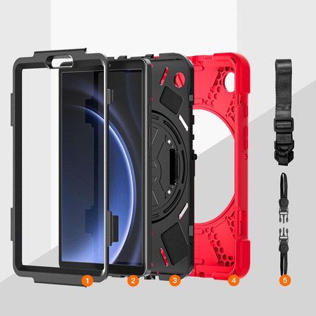 Etui pancerne Shockproof do Samsung Galaxy Tab A9 8,7 2023 X110 / X115, czerwone