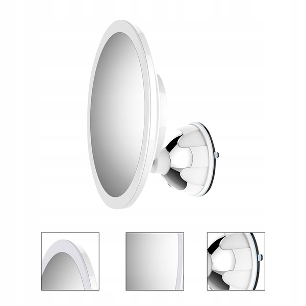 Zrkadielko kozmetické na líčenie zväčšovacie x10 podsvietené LED, biely