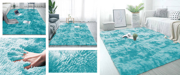 Koberec Shaggy Ombre 80x150 cm, blankytný - mäkký do obývačky a spálne