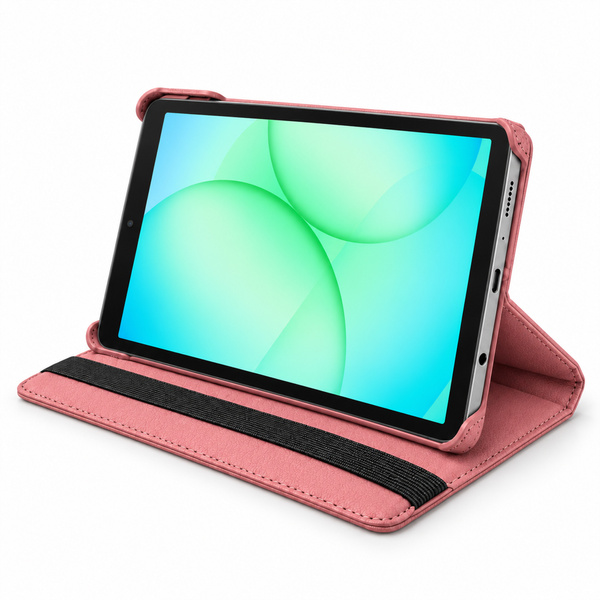 Etui obrotowe do Samsung Galaxy Tab A11 X135/ X133 A9 SM-X115/X110 - różowe