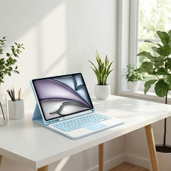 Etui z klawiaturą touchpad do iPad Air 11 M4 2026/ Air 11 M3 2025/ Air 11 M2 2024, gen. 8/ 7/ 6, niebieskie