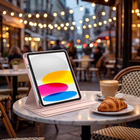 Puzdro otočné Pencil na iPad 10.9 2022 Gen. 10 / 11 2025 A16 Gen. 11 Wake, ružové - ochranné so stojanom