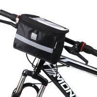 Wozinsky torba rowerowa na kierownicę z oknem okienkiem na telefon dotykowy 2L (Czarna)